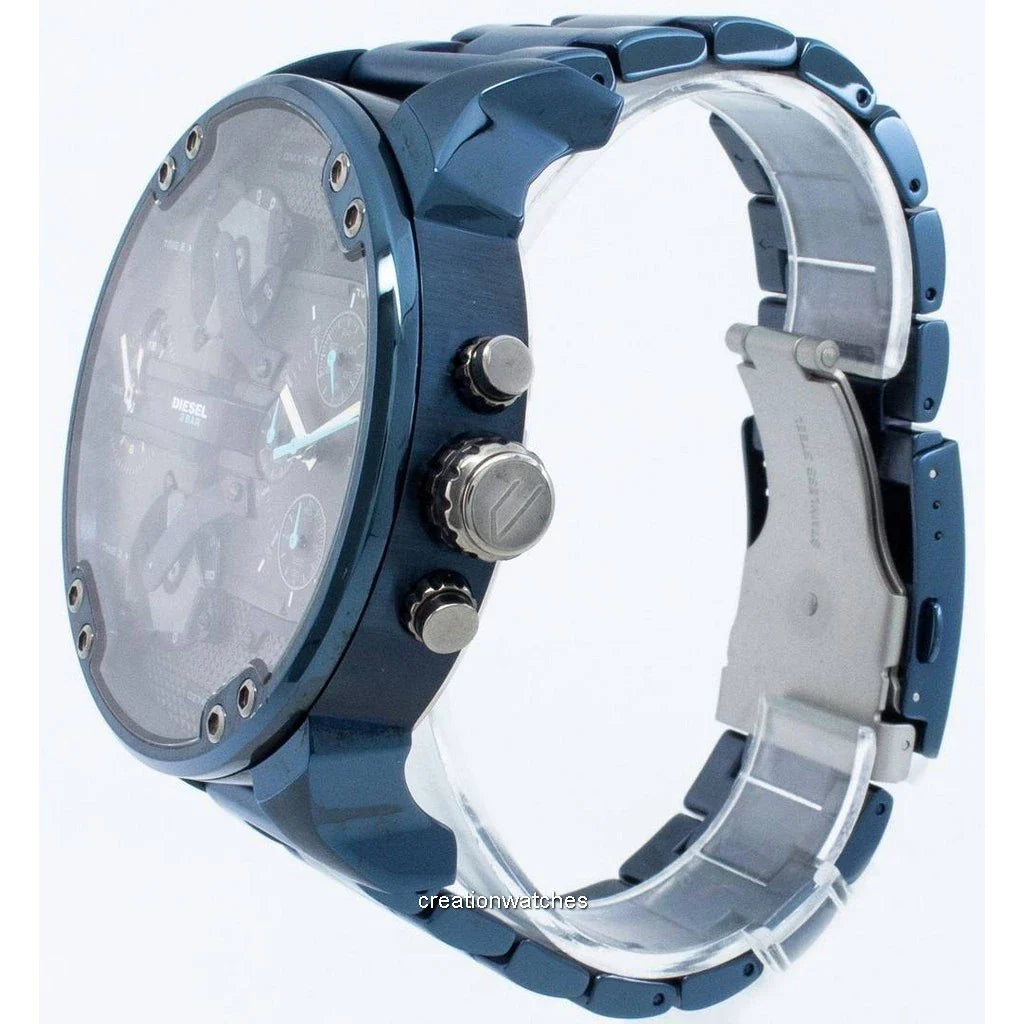  Shop Authentic Diesel Daddy 2.0 Chronograph Quartz Grey Dial Blue Steel Strap Watch For Men - DZ7414 - Luxxuri