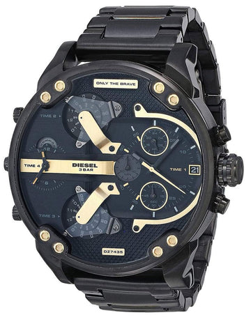 Shop Authentic Diesel Big Daddy Black Dial Black Steel Strap Watch For Men - DZ7312 - Luxxuri