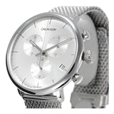  Shop Authentic Calvin Klein High Noon Silver Dial Silver Mesh Bracelet Watch for Men - K8M27126 - Luxxuri