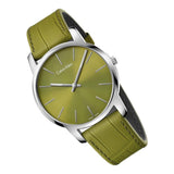  Shop Authentic Calvin Klein City Green Dial Green Leather Strap Watch for Men - K2G211WL - Luxxuri