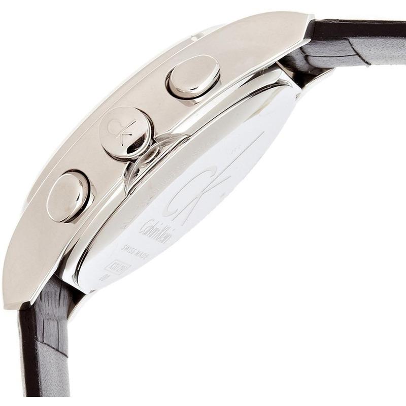  Shop Authentic Calvin Klein Skirt Chronograph Black Dial Black Leather Strap Watch for Men - K2U291C1 - Luxxuri