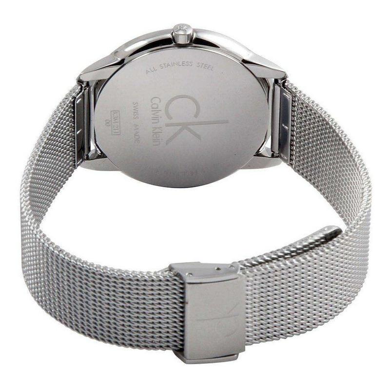  Shop Authentic Calvin Klein Minimal Grey Dial Silver Mesh Bracelet Watch for Men - K3M51154 - Luxxuri