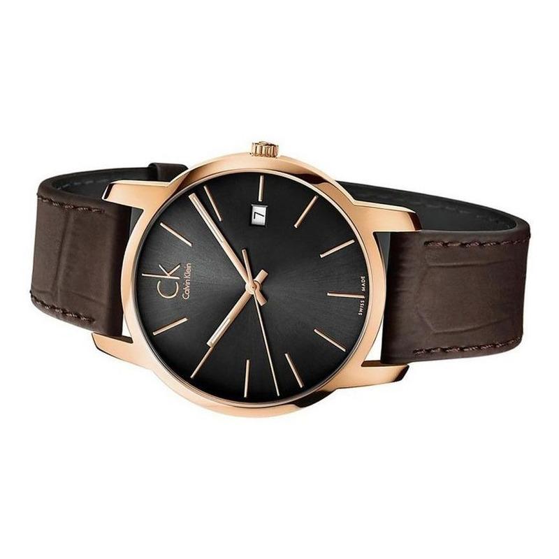  Shop Authentic Calvin Klein City Chronograph Brown Dial Brown Leather Strap Watch for Men - K2G2G6G3 - Luxxuri