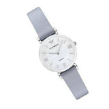  Shop Authentic Emporio Armani Gianni T-Bar Mother Of Pearl White Dial Grey Leather Strap Watch For Women - AR11039 - Luxxuri