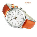  Shop Authentic Burberry The City Silver Dial Orange Leather Strap Watch for Women - BU9121 - Luxxuri