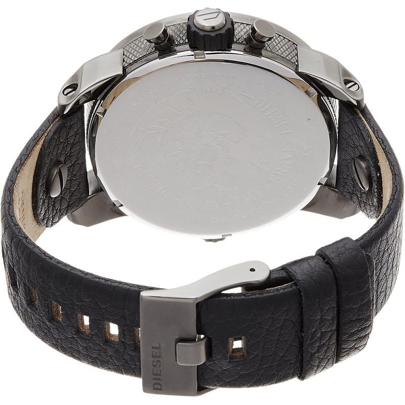  Shop Authentic Diesel Badass Chronograph Anthracite Dial Black Leather Strap Watch For Men - DZ7270 - Luxxuri
