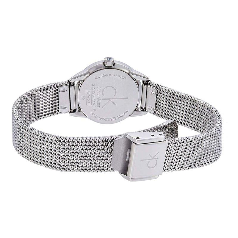  Shop Authentic Calvin Klein Minimal Black Dial Silver Mesh Bracelet Watch for Women - K3M53151 - Luxxuri