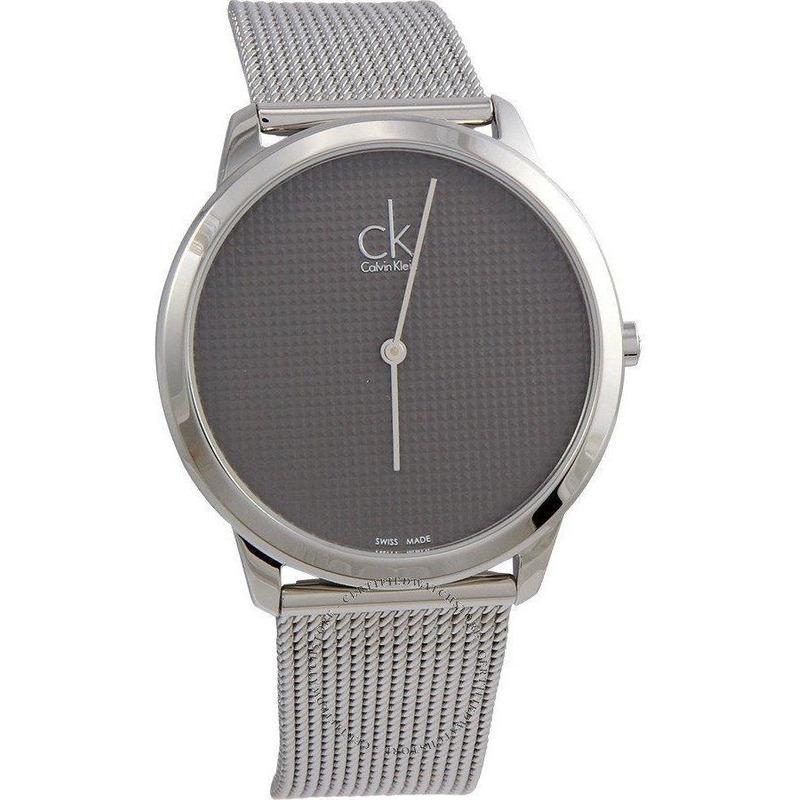  Shop Authentic Calvin Klein Minimalist Black Dial Silver Mesh Bracelet Watch for Men - K3M2112X - Luxxuri