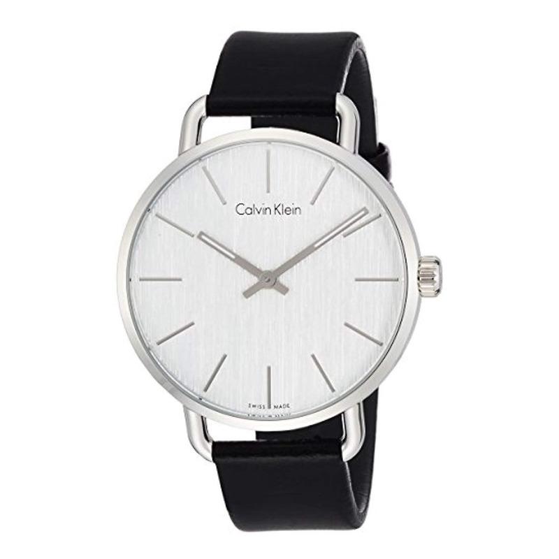  Shop Authentic Calvin Klein Even White Dial Black Leather Strap Watch for Women - K7B211C6 - Luxxuri