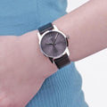  Shop Authentic Calvin Klein City Black Dial Black Leather Strap Watch For Women - K2G23107 - Luxxuri