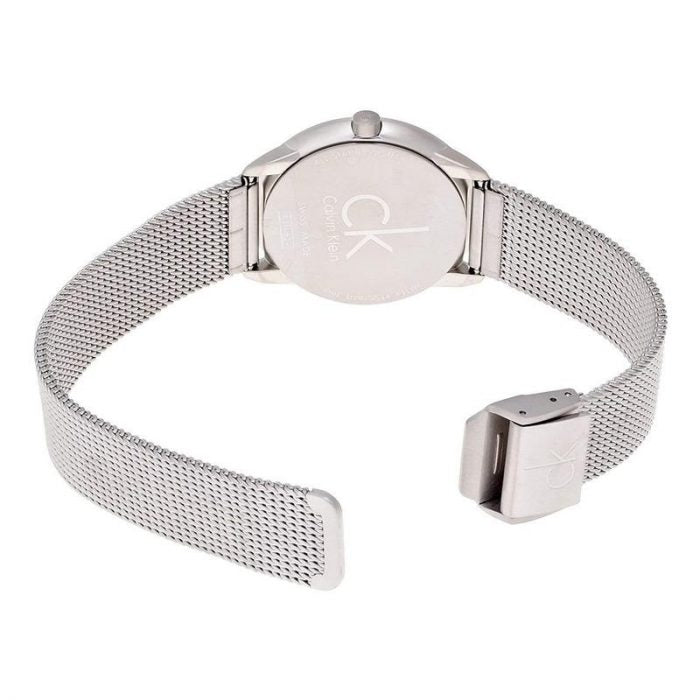  Shop Authentic Calvin Klein Minimal Black Dial Silver Mesh Bracelet Watch for Women - K3M52151 - Luxxuri