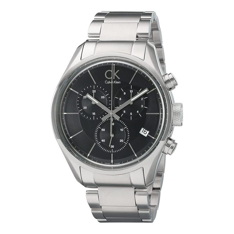  Shop Authentic Calvin Klein Masculine Chronograph Black Dial Silver Steel Strap Watch for Men - K2H27104 - Luxxuri