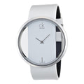  Shop Authentic Calvin Klein Glam Transparent Dial White Leather Strap Watch for Women - K9423101 - Luxxuri