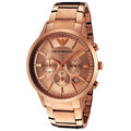  Shop Authentic Emporio Armani Classic Rose Gold Chronograph Steel Strap Watch For Men - AR2452 - Luxxuri