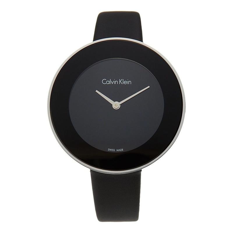  Shop Authentic Calvin Klein Chic Black Dial Black Leather Strap Watch for Women - K7N23CB1 - Luxxuri