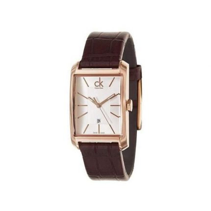  Shop Authentic Calvin Klein Window Silver Dial Brown Leather Strap Watch for Men - K2M21620 - Luxxuri