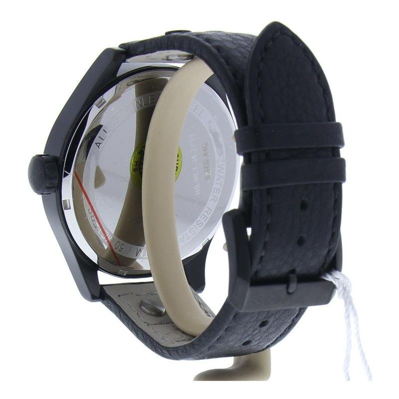  Shop Authentic Hugo Boss Aeroliner Black Dial Black Leather Strap Watch For Men - 1513083 - Luxxuri