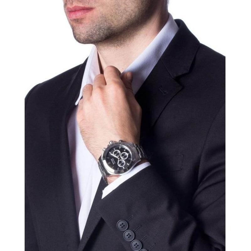  Shop Authentic Hugo Boss Ikon Black Dial Silver Steel Strap Watch for Men - 1512965 - Luxxuri