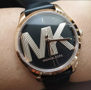  Shop Authentic Michael Kors Jaycie Quartz Black Dial Black Leather Strap Watch for Women - MK2860 - Luxxuri