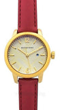  Shop Authentic Burberry The City Gold Dial Red Leather Strap Watch for Women - BU9140 - Luxxuri