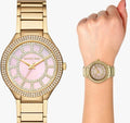  Shop Authentic Michael Kors Kerry Mother of Pearl Dial Gold Steel Strap Watch for Women - MK3396 - Luxxuri