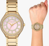  Shop Authentic Michael Kors Kerry Mother of Pearl Dial Gold Steel Strap Watch for Women - MK3396 - Luxxuri