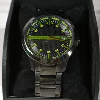  Shop Authentic Armani Exchange Hampton Black Dial Black Steel Strap Watch For Men - AX2407 - Luxxuri