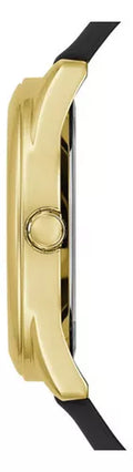  Shop Authentic Guess Cubed Analog Gold Dial Black Silicone Strap Watch For Women - GW0665L1 - Luxxuri