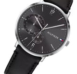  Shop Authentic Tommy Hilfiger Brooklyn Black Dial Black Leather Strap Watch for Men - 1791509 - Luxxuri