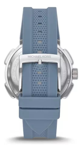  Shop Authentic Michael Kors Sidney Multifunction Crystals Silver Dial Blue Rubber Strap Watch for Women - MK7220 - Luxxuri