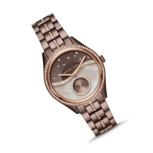  Shop Authentic Michael Kors Lauryn Rose Gold Dial Brown Steel Strap Watch for Women - MK3757 - Luxxuri
