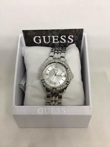  Shop Authentic Guess Water Pro Diamonds Silver Dial Silver Steel Strap Watch For Women - G75511M - Luxxuri