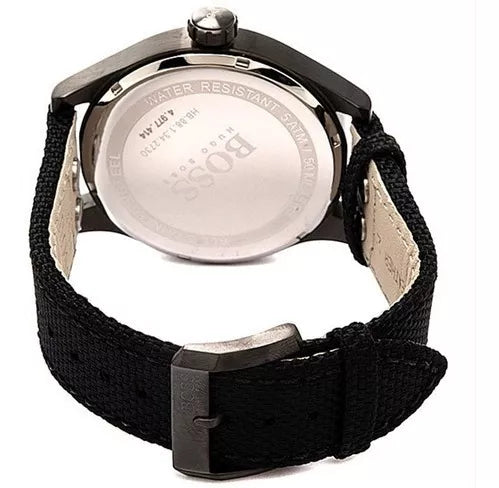  Shop Authentic Hugo Boss Aeroliner Chronograph Black Dial Black Leather Strap Watch For Men - 1513086 - Luxxuri