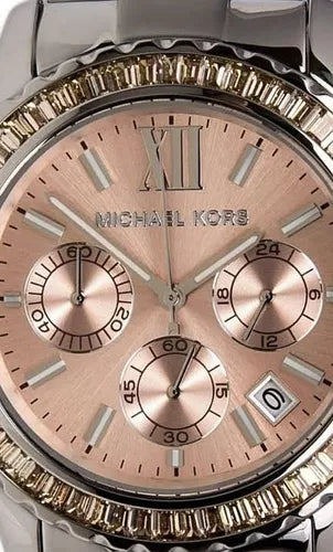  Shop Authentic Michael Kors Everest Chronograph Gold Dial Silver Steel Strap Watch For Women - MK5870 - Luxxuri