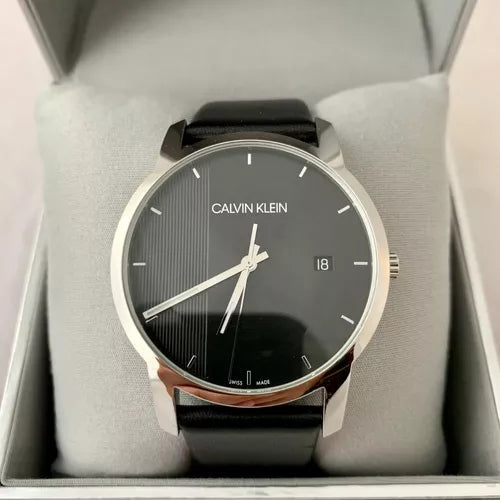  Shop Authentic Calvin Klein City Quartz Black Dial Black Leather Strap Watch for Men - K2G2G1C1 - Luxxuri