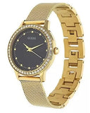  Shop Authentic Guess Chelsea Crystals Black Dial Gold Mesh Bracelet Watch For Women - W0647L8 - Luxxuri