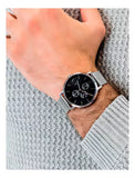  Shop Authentic Armani Exchange Cayde Chronograph Black Dial Silver Mesh Strap Watch For Men - AX2714 - Luxxuri