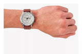  Shop Authentic Fossil Retro Pilot Chronograph Silver Dial Brown Leather Strap Watch for Men - FS5809 - Luxxuri