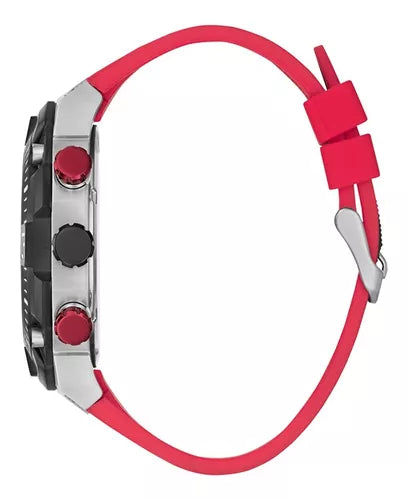 Guess Navigator Black Dial Black Rubber Strap Watch for Men - GW0264G1