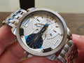  Shop Authentic Diesel Mini Daddy Dual Time Silver Dial Stainless Steel Watch For Men - DZ7305 - Luxxuri