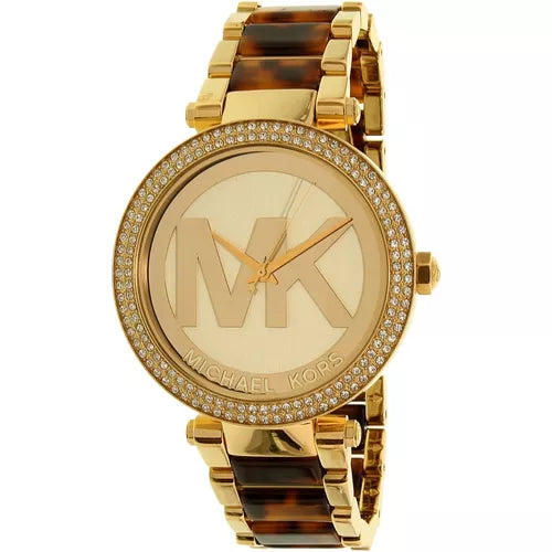  Shop Authentic Michael Kors Parker Chronograph Gold Dial Two Tone Steel Strap Watch for Women - MK6109 - Luxxuri