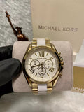  Shop Authentic Michael Kors Bradshaw Chronograph White Dial Two Tone Steel Strap Watch For Women - MK5743 - Luxxuri