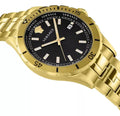  Shop Authentic Versace Hellenyium Quartz Black Dial Gold Steel Strap Watch For Men - VE3A00820 - Luxxuri