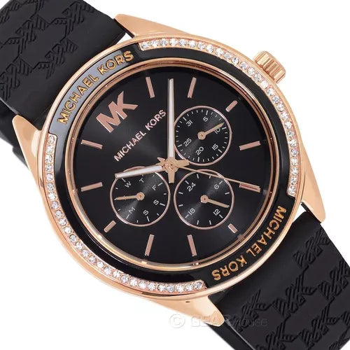  Shop Authentic Michael Kors Jessa Quartz Black Dial Black Silicone Strap Watch For Women - MK7266 - Luxxuri
