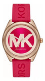  Shop Authentic Michael Kors Janelle Three Hand Red Dial Red Rubber Strap Watch For Women - MK7142 - Luxxuri