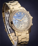  Shop Authentic Guess Confetti Diamonds Gold Dial Gold Steel Strap Watch for Women - W0774L2 - Luxxuri