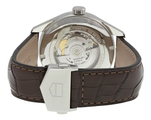  Shop Authentic Tag Heuer Carrera Calibre 5 Automatic White Dial Brown Leather Strap Watch for Men - WAR201B.FC6291 - Luxxuri