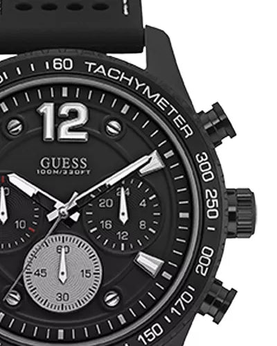  Shop Authentic Guess Fleet Chronograph Black Dial Black Rubber Strap Watch for Men - W0971G1 - Luxxuri