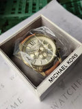  Shop Authentic Michael Kors Lexington Chronograph Gold Dial Brown Leather Strap Watch For Men - MK8447 - Luxxuri
