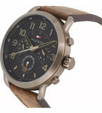  Shop Authentic Tommy Hilfiger Briggs Chronograph Black Dial Brown Leather Strap Watch for Men - 1791425 - Luxxuri